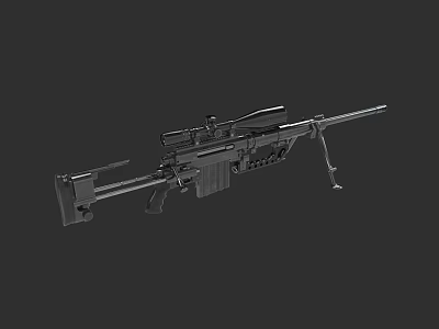 Military Tactical Sniper Rifle Featuring Scope Magazine Bipod And Precision Design 3d model