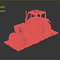 Old Vintage Tractor With Cab And Large Wheels Placed On Green Grass