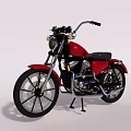 Red Vintage Motorcycle With Black Seat Black Wheels And Chrome Details