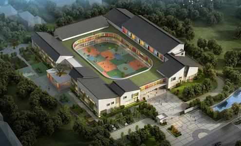 New Chinese Kindergarten Architecture Kindergarten 3d model