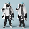 Robot Robber Bandit Robot Game Role Pistol Cyberpunk 3d model