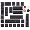Black Electrical Accessories Including Switches Sockets Power Strips With Cocoon Vray Logos