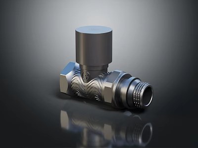 Stainless Steel Threaded Valve With Precision Design For Industrial Hardware Tool 3d model