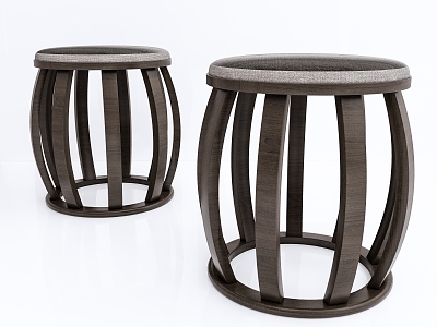 New Chinese Style Low Stool 3d model