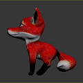 Cartoon Red Fox Game and Movie Character With White Belly Black Ears and Tail Tip