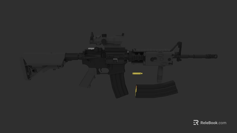 Detailed Modern Tactical Rifle 3D Model With Scope And Magazine 3d model 
