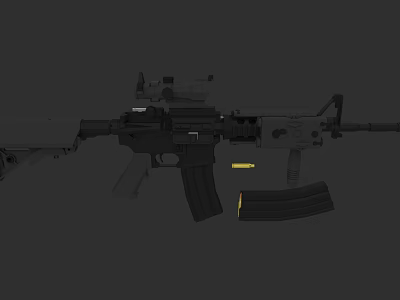 Detailed Modern Tactical Rifle 3D Model With Scope And Magazine 3d model