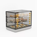 Kitchen Appliance Transparent Glass Display Cabinet With Multiple Shelves For Pastry Storage