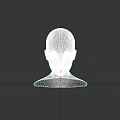 Minimalist Woman White Head Sculpture on Gray Background