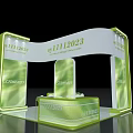 Sy1112023 Exhibition Booth Green Transparent Luminous Curved Arch Structure Design
