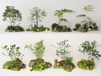 Courtyard landscape sketch garden landscape plant landscaping plant pile plant combination fern plant landscape green plant landscape tree micro-terrain garden landscape sketch 3d model