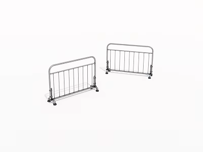 Portable Metal Safety Railings With Stable Base For Event Crowd Control 3d model