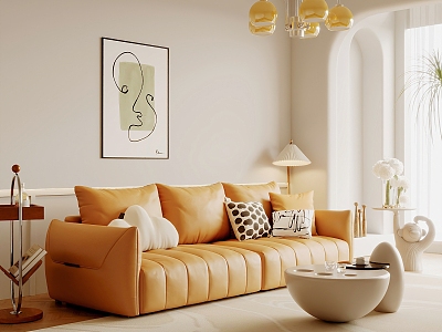 modern living room cream home living room model