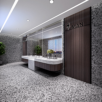 Modern Toilet Shopping Mall Toilet 3d model