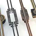 Handler metal handle hardware pull rear cabinet door handle long handle Chinese hardware 3d model