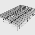 Black Metal Grid Structure With Support Beams And Geometric Design Elements 3d model