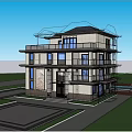 Modern Detached Villa Exterior Design With Lush Greenery Driveway And Car