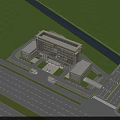 Modern Medical Hospital Building With Glass Windows Multi Story Design And Open Entrance Plaza