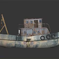 Rusty Old Ship With Weathered Exterior And Details 3d model