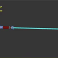 Blue Lightsaber With Detailed Hilt And Glowing Blade On Dark Surface