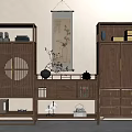 Chinese-style Antique Rack Storage Rack Decorative Rack Sideboard Decorative Cabinet 3d model