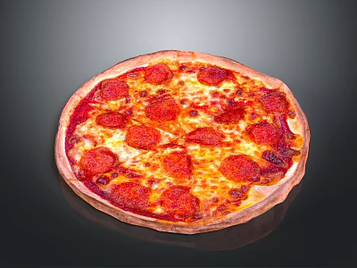 Delicious Pepperoni Pizza With Golden Crust Melted Cheese And Tomato Sauce 3d model