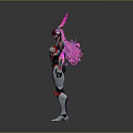Futuristic Character Design With Mechanical Creature Features Pink Purple Accents And Armored Body