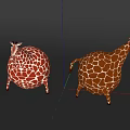 Cute Plump Inflatable Giraffe Decor With Red Brown White Patterns