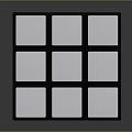 Rubik's Cube With Green Red White Faces And Black Borders On Reflective Surface