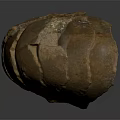 Spiral Stone Sculpture With Natural Fossil Like Texture On Dark Reflective Background