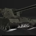 Armored Military Tank With Long Cannon Barrel Tracks And Detailed Design