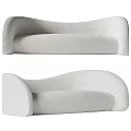 Modern Irregular Shaped Sofa With Fluffy Fabric And Curved Lines For Living Room