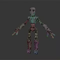 Detailed Mechanical Robot Character With Silver Body Articulated Joints And Blue Eyes