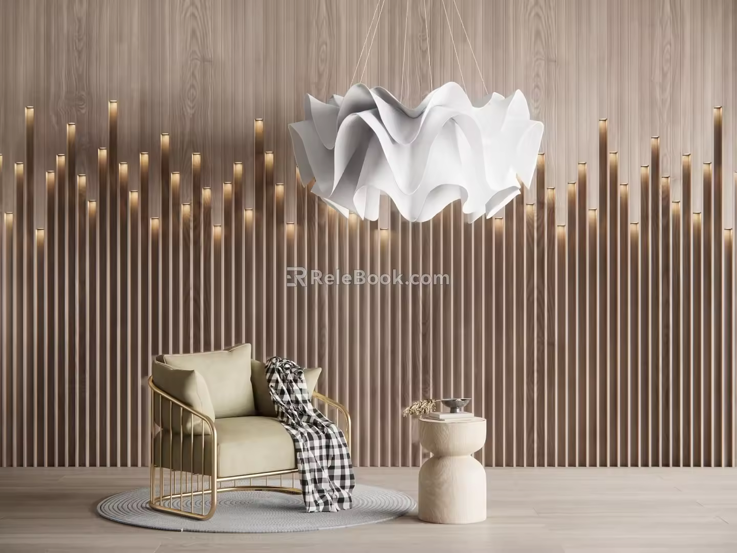 Sofa Single Sofa Model Lamp Coffee Table 3d model