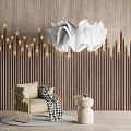 Sofa Single Sofa Model Lamp Coffee Table 3d model