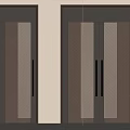 Sleek Wooden Double Doors With Herringbone Pattern And Golden Handles For Interior Design