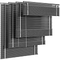 Dark Horizontal Window Blinds With Adjustable Slats For Modern Home Decor 3d model