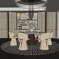 Elegant Restaurant Interior With Round Dining Table White Chairs Golden Legs Decorative Wall And Chandelier