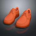 Orange Lace Up Casual Shoes With Classic Style For Daily Wear And Comfort