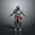 Medieval Knight Armor With Shiny Metal Plates And Waist Pouch