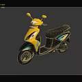 Stylish Yellow and Black Scooter with Blue Accents and Modern Design