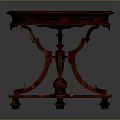 Classic Mahogany Round Table With Carved Legs And Vintage Decorative Design