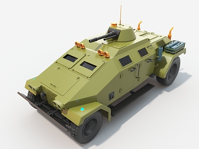 armored car military car retro car 3d model