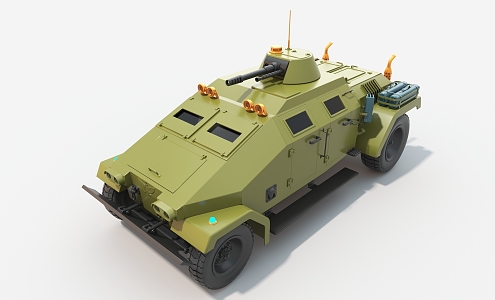 armored car military car retro car 3d model