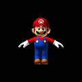 Classic Super Mario Game Character With Red Hat Blue Overalls And White Gloves