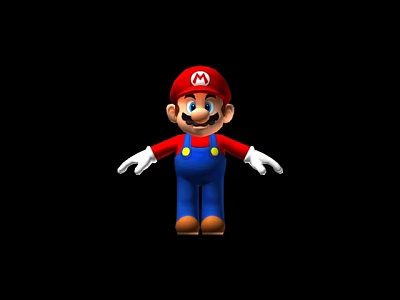 Classic Super Mario Game Character With Red Hat Blue Overalls And White Gloves 3d model