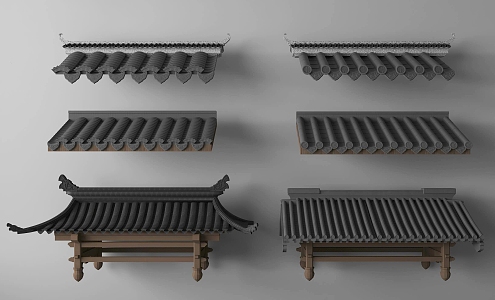 Chinese-style eaves line 3d model