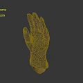 Black Latex Protective Glove Displayed On Hand Mannequin Against Gray Background