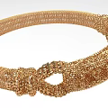 Elegant Gold Woven Bracelet with Intricate Knotted Design and Shiny Finish for Stylish Jewelry