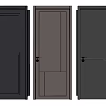 Stylish Hinged Doors In Dark Colors With Various Panel Designs For Home Interior